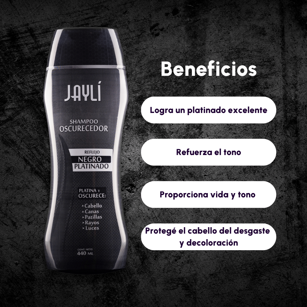 Shampoo Oscurecedor Platinador Negro 440 ml - Imagen 3