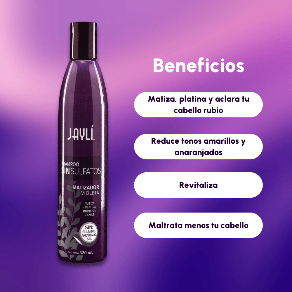 Shampoo Matizador Violeta Sin Sal, Sin Sulfatos 320 ml - Imagen 3