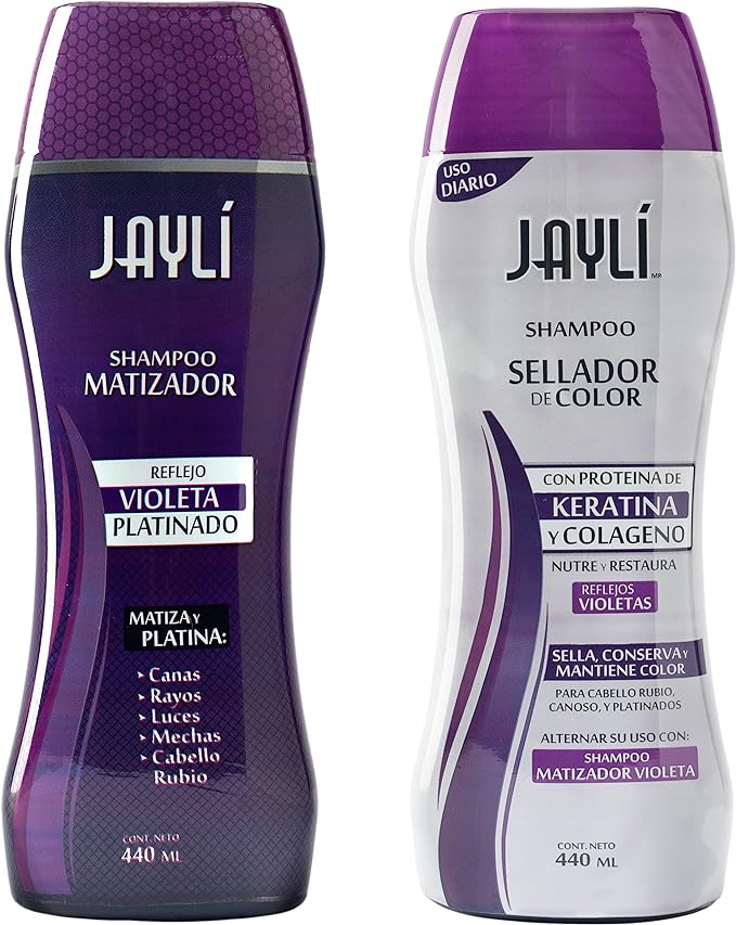 2 Pack (Shampoo Matizador + Sellador Violeta Jayli, 440 ml)